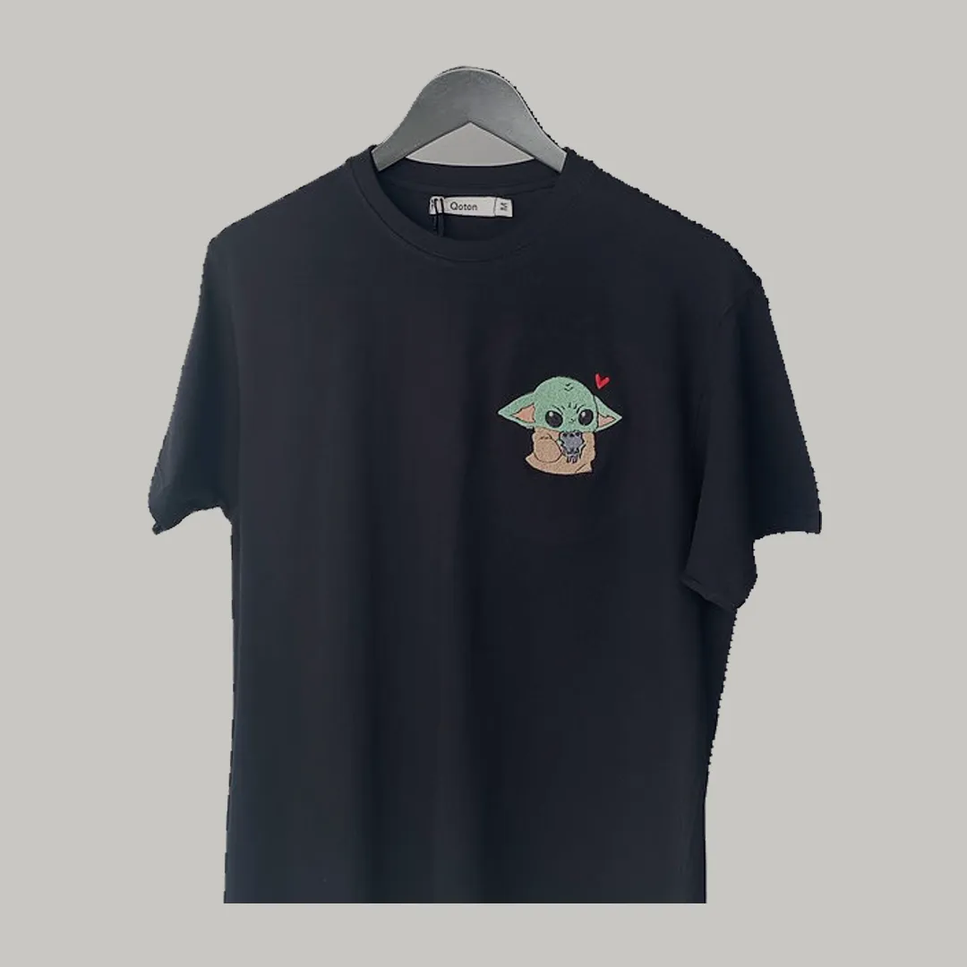 Baby Yoda Embroidered T-Shirt