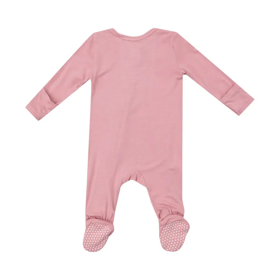 Bamboo Bridal Rose Zipper Footie