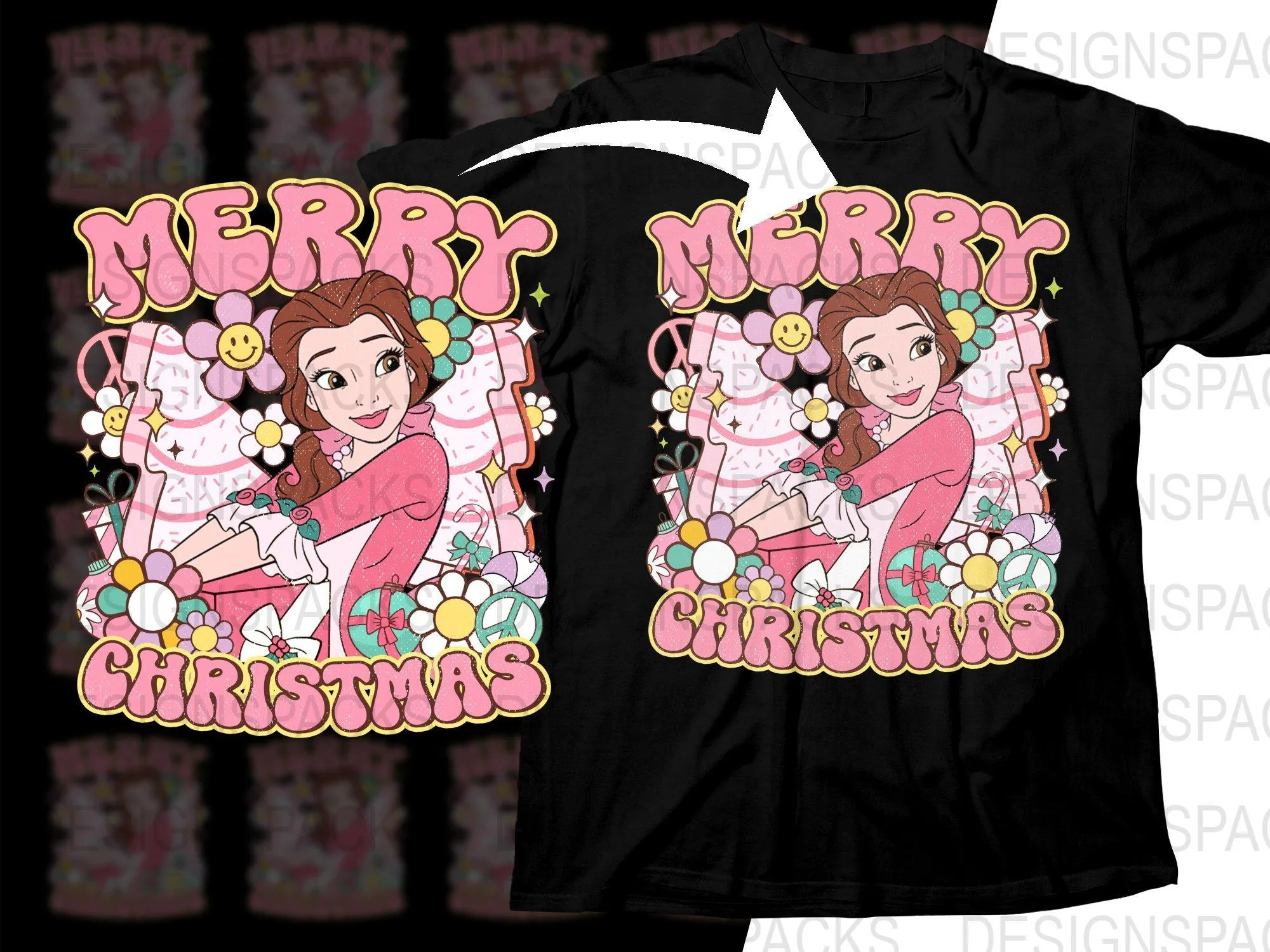 Belle Merry Christmas Png Digital Download