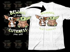 Beware Cuteness Baby Yoda And Gizmo Png Digital Download