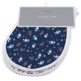 Blooms Floral Bamboo Heart Bib 2PK