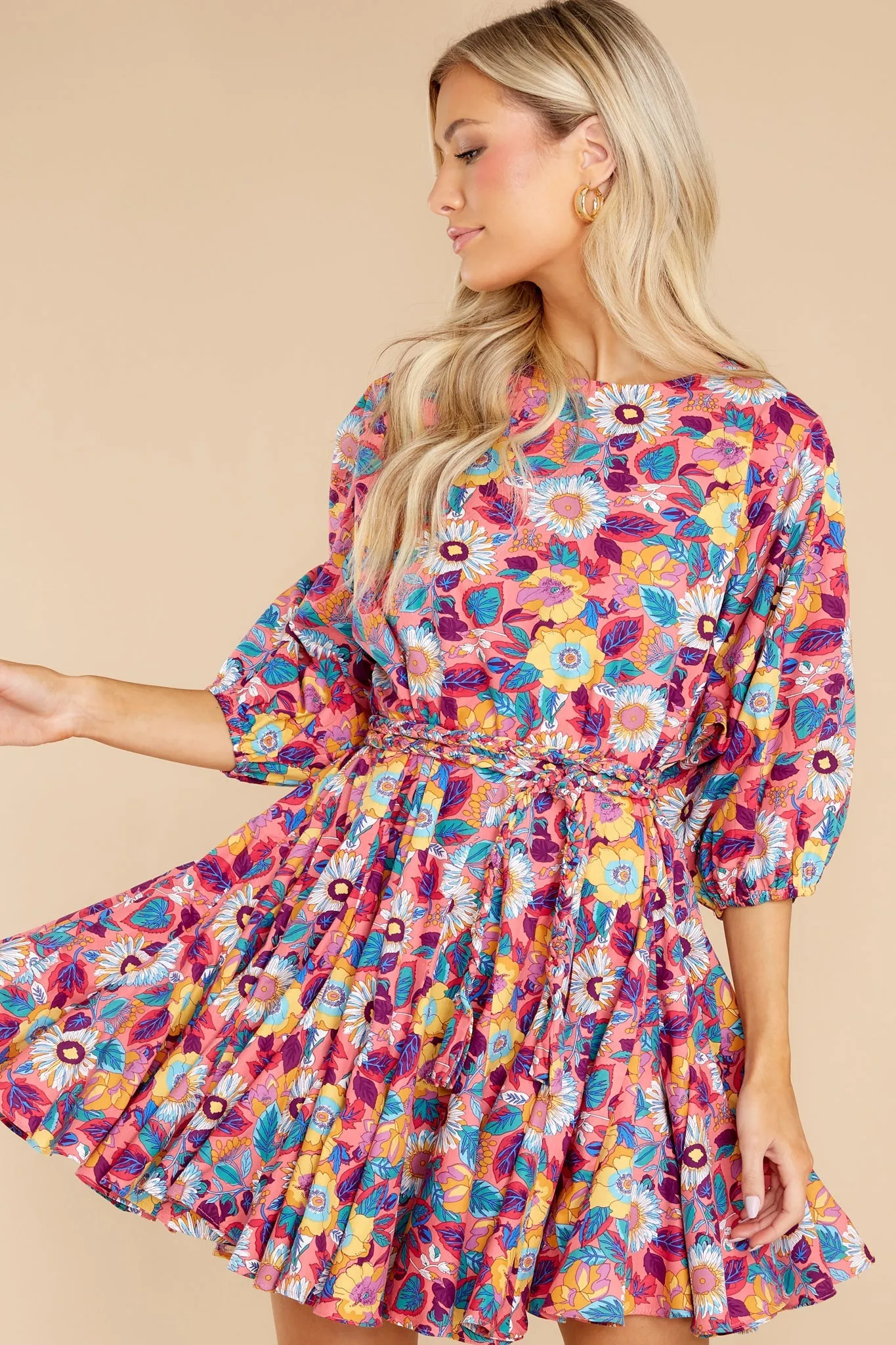 Bring Me Wildflowers Pink Floral Print Dress