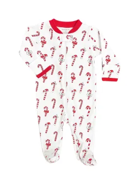 Candy Canes Zipper Footie