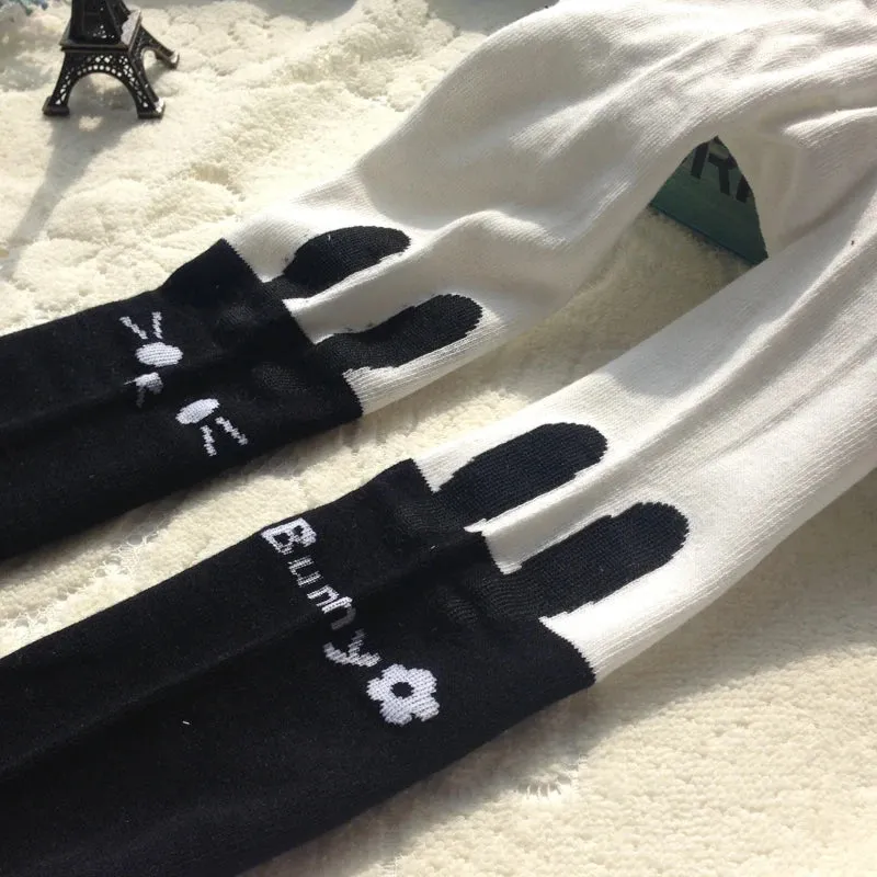 Cartoon Animal Print Girls Winter Knitted Cotton Stockings
