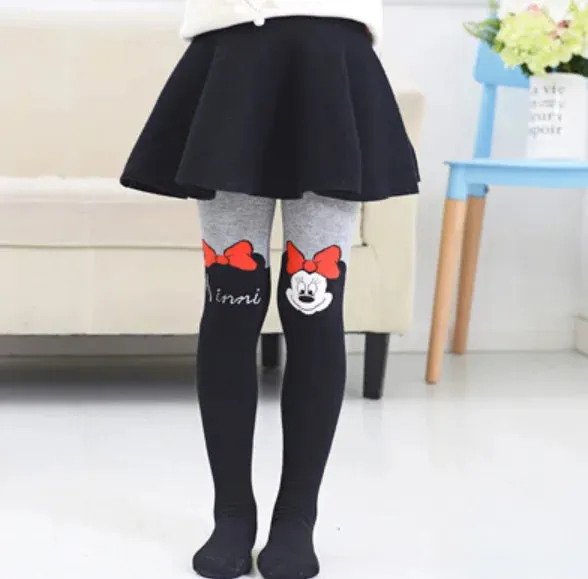Cartoon Animal Print Girls Winter Knitted Cotton Stockings