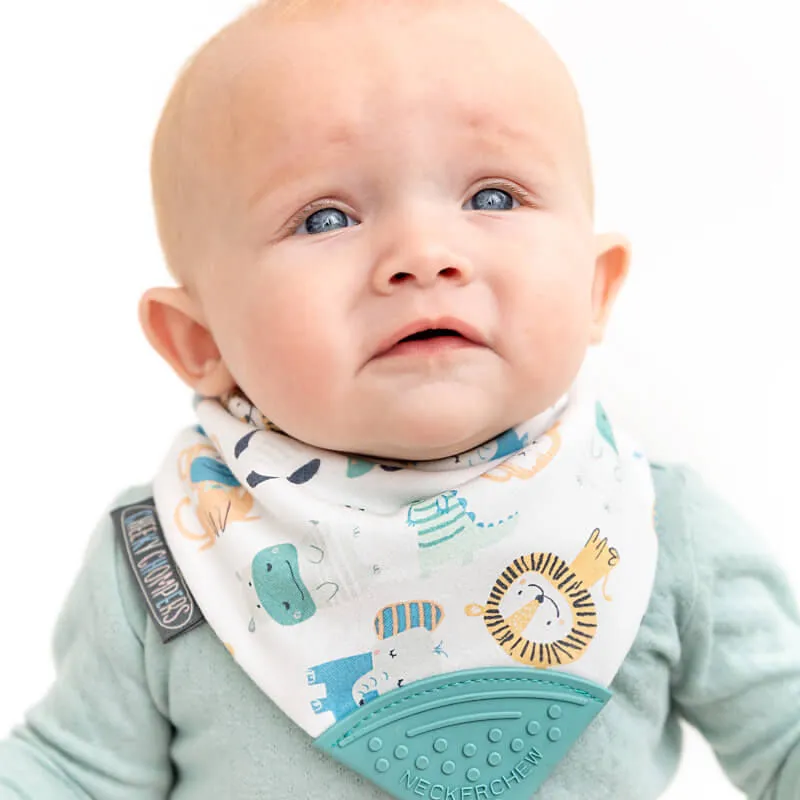 Cheeky Chompers Neckerchew Teething Dribble Bib - Cheeky Animals