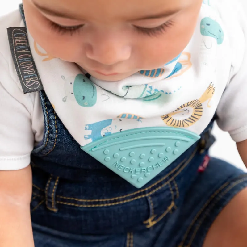 Cheeky Chompers Neckerchew Teething Dribble Bib - Cheeky Animals