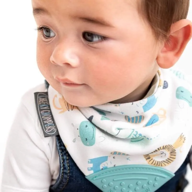 Cheeky Chompers Neckerchew Teething Dribble Bib - Cheeky Animals