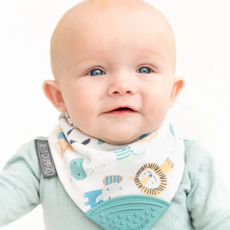 Cheeky Chompers Neckerchew Teething Dribble Bib - Cheeky Animals
