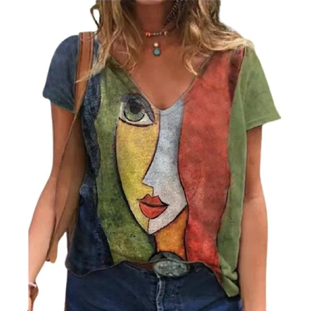 Colorful Face Art T shirts