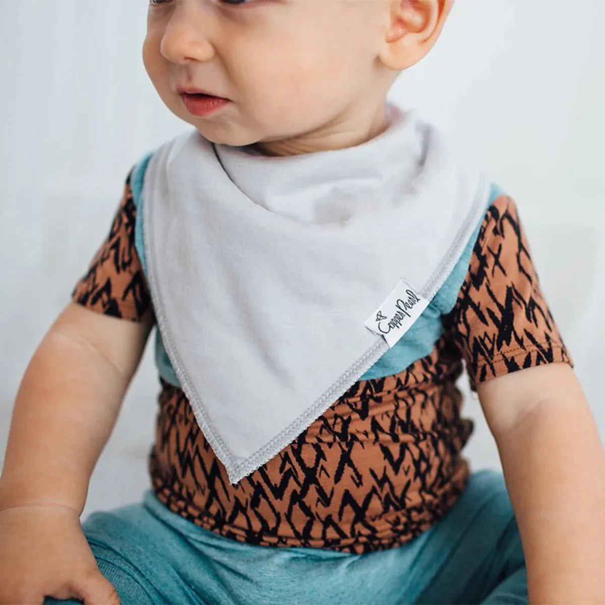 Copper Pearl Baby Bandana Bibs | Grey Basics
