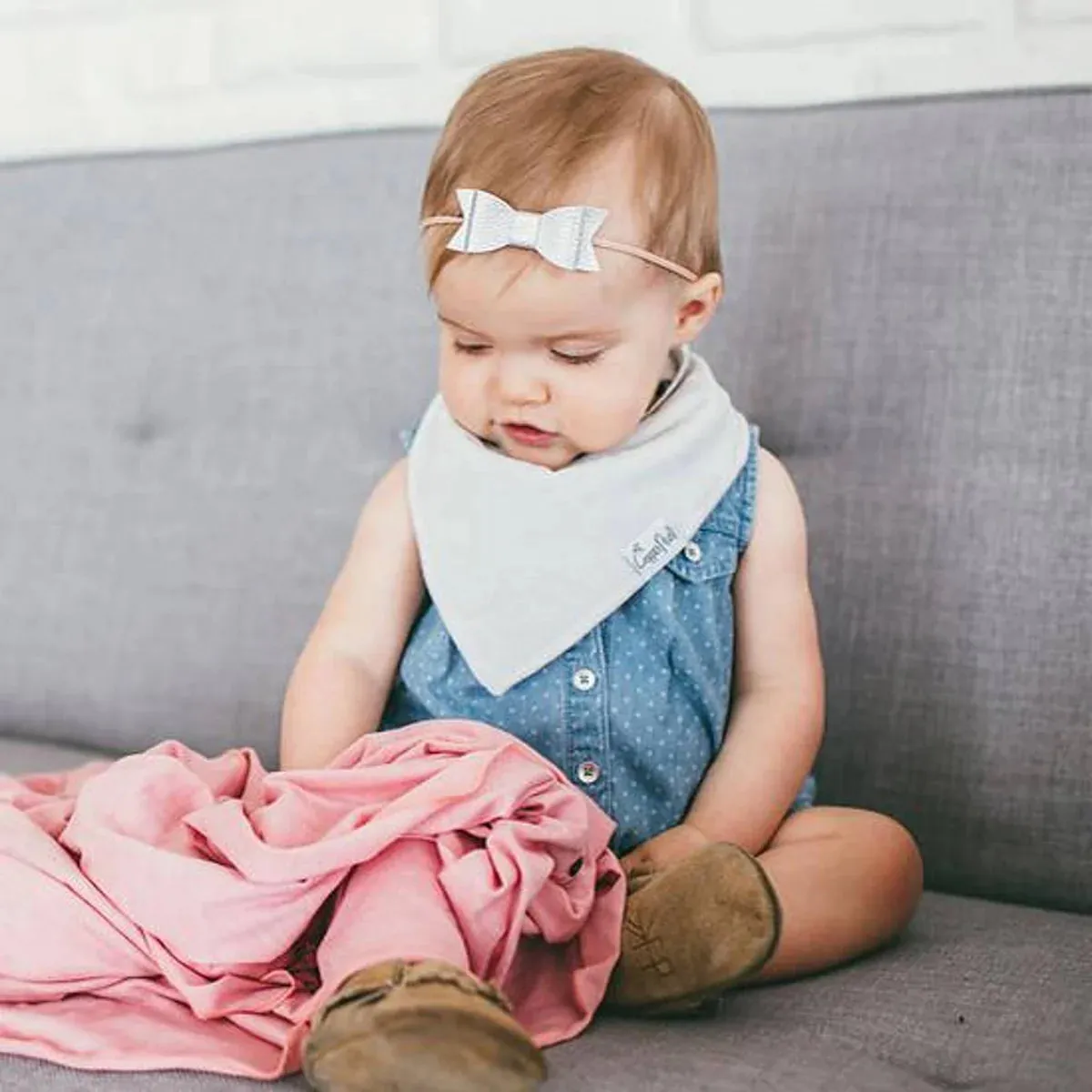 Copper Pearl Baby Bandana Bibs | Grey Basics
