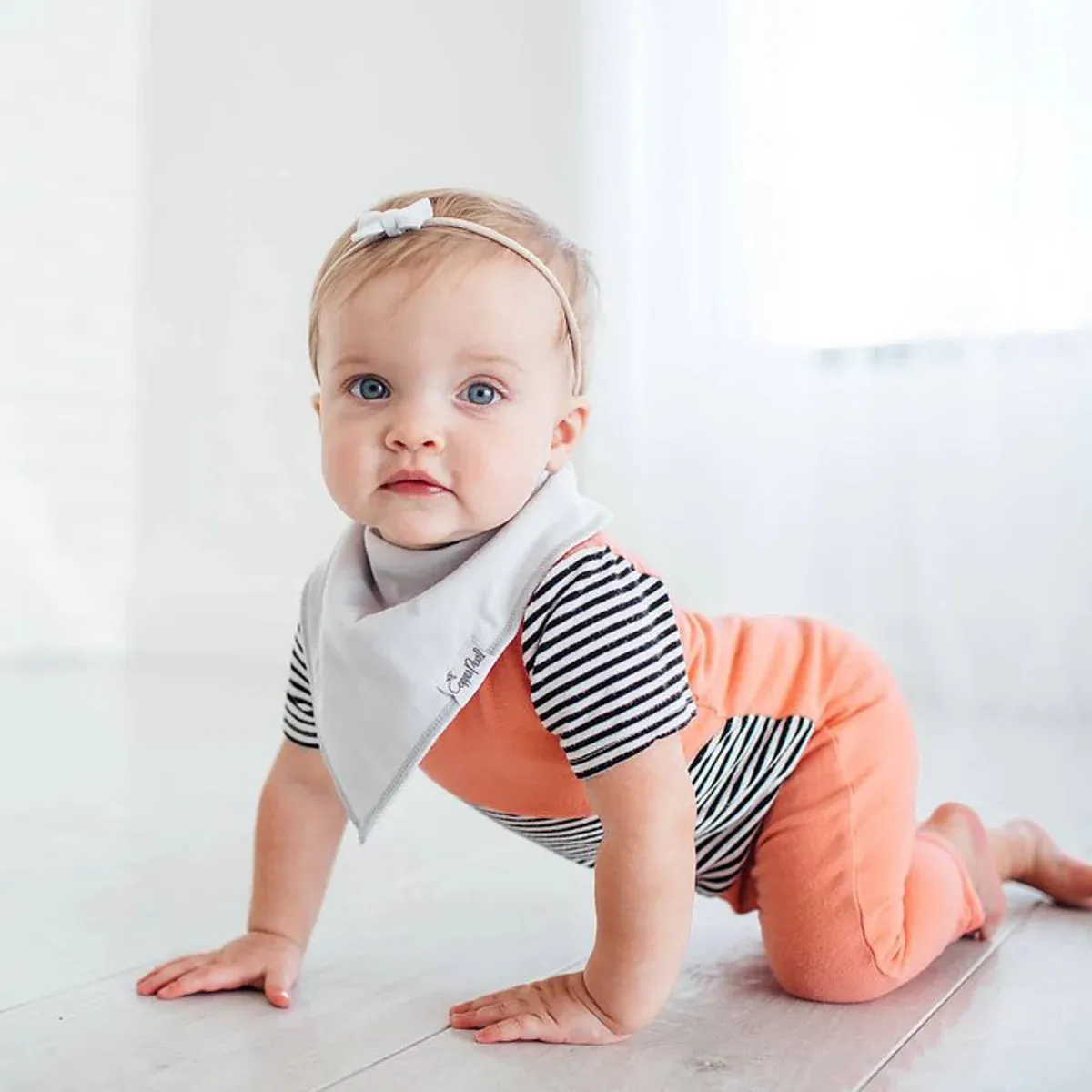 Copper Pearl Baby Bandana Bibs | Grey Basics