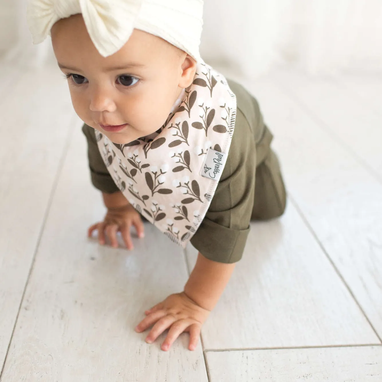 Copper Pearl Baby Bandana Bibs | Olive