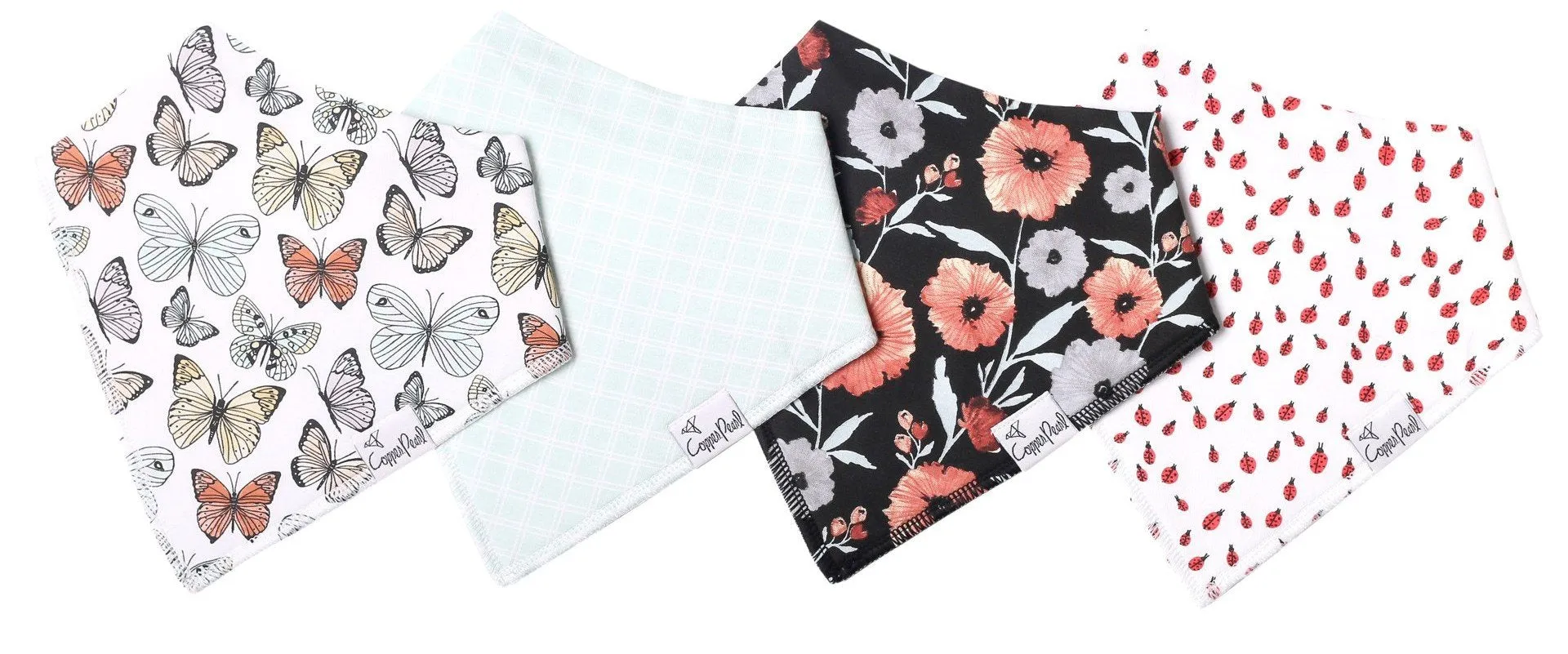Copper Pearl Dot Bandana Bib Set