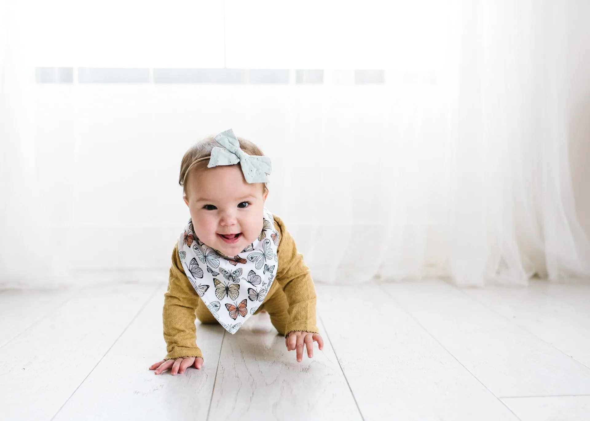 Copper Pearl Dot Bandana Bib Set