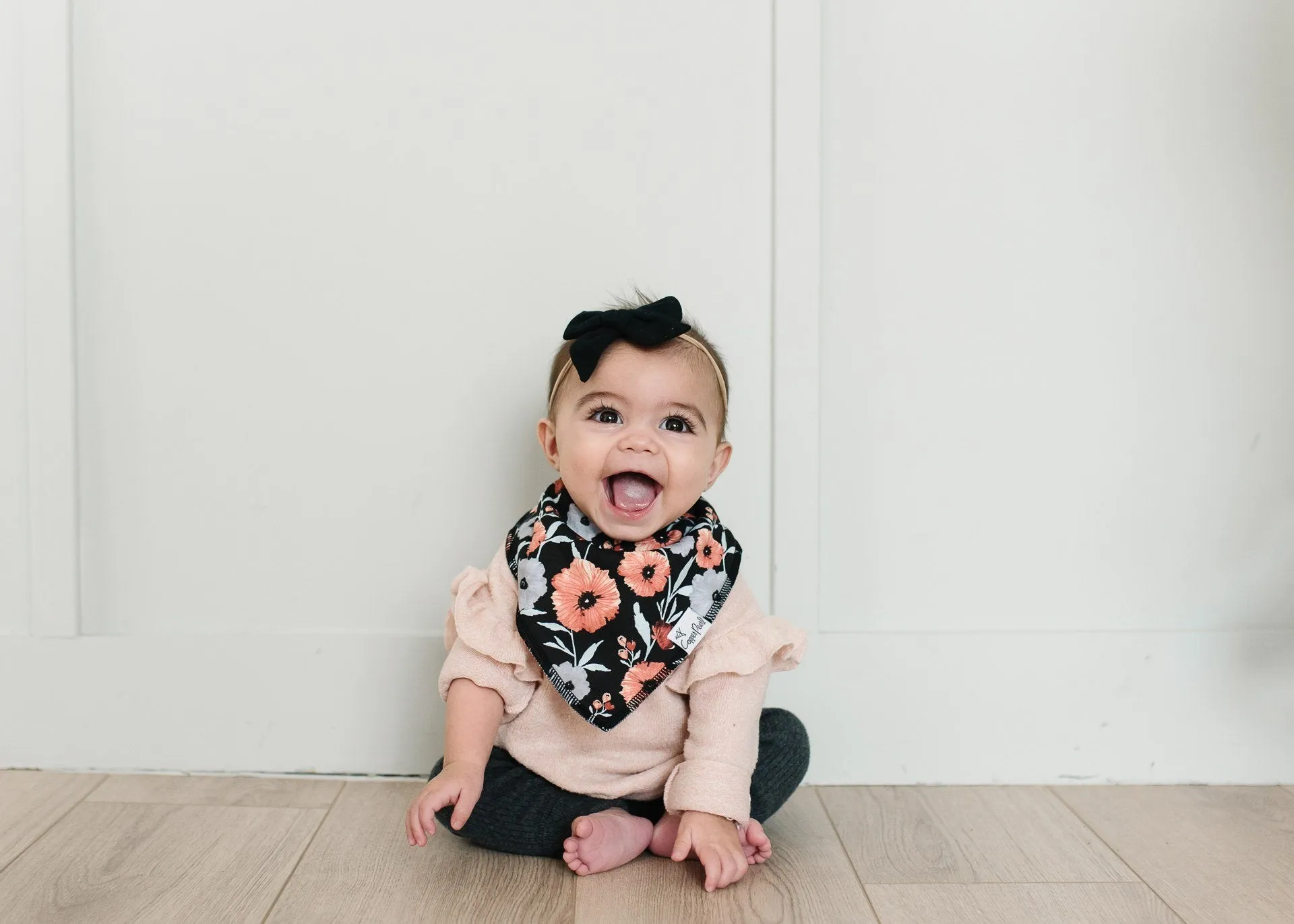 Copper Pearl Dot Bandana Bib Set