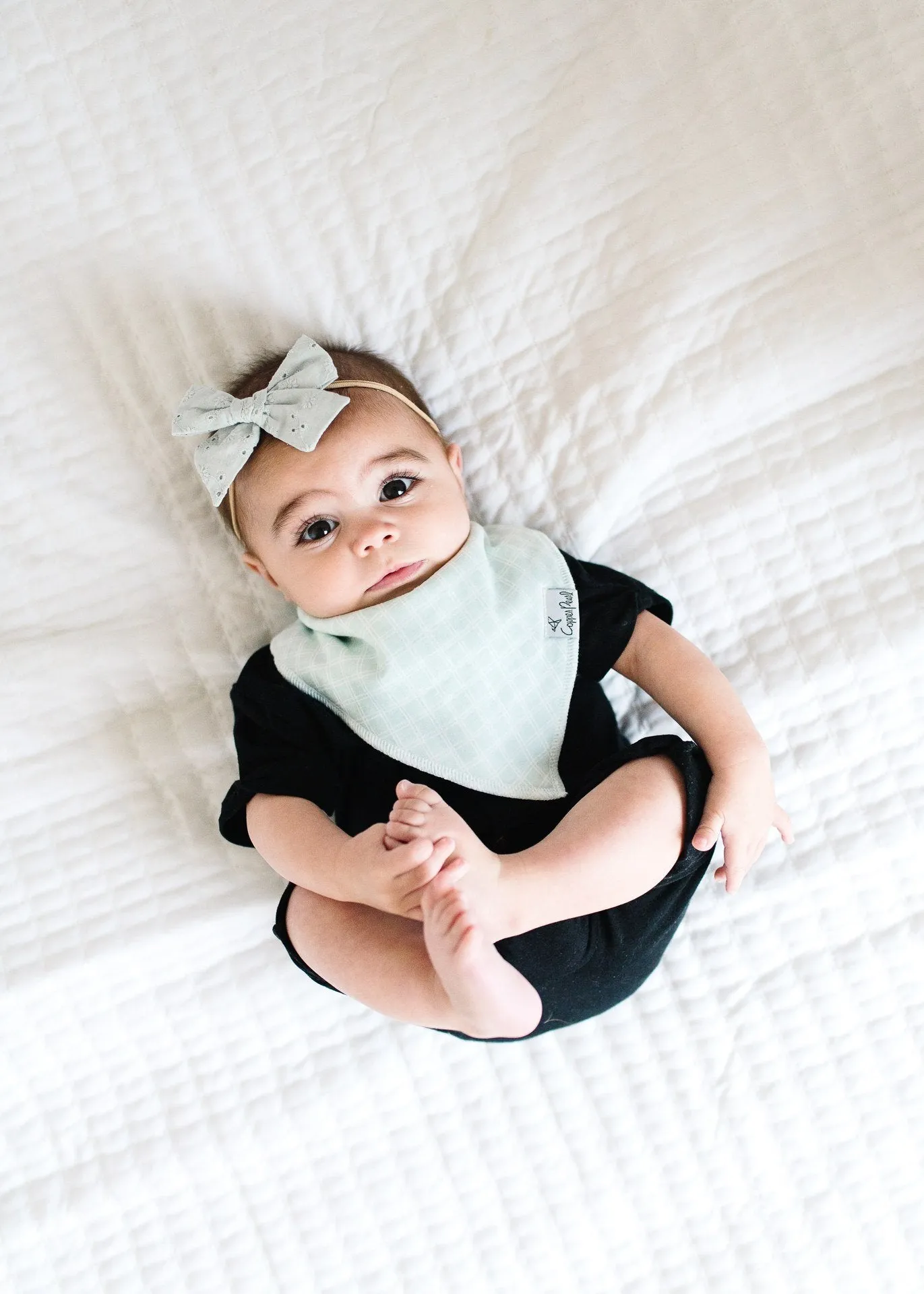 Copper Pearl Dot Bandana Bib Set