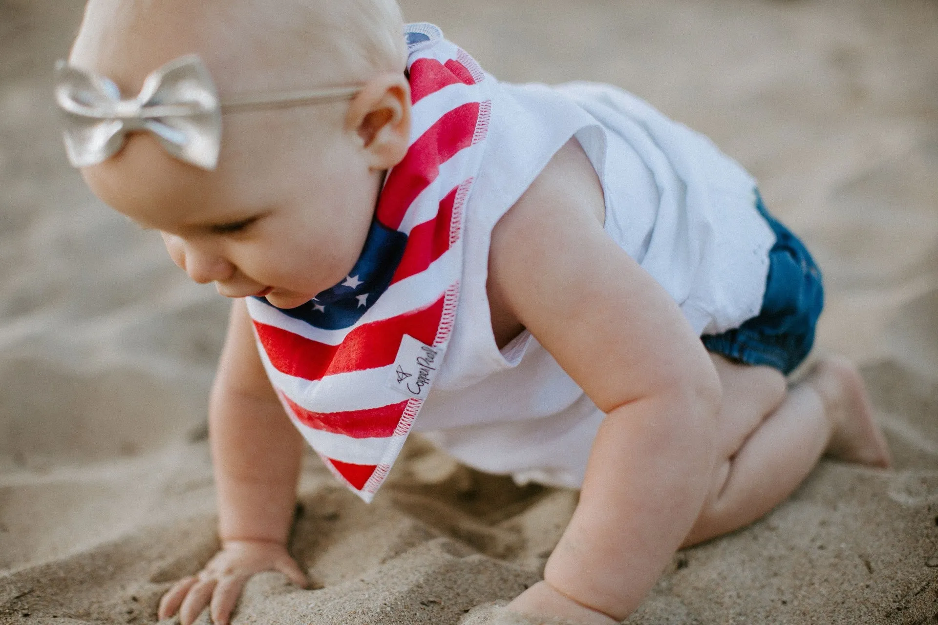 Copper Pearl Patriot Bandana Bib Set
