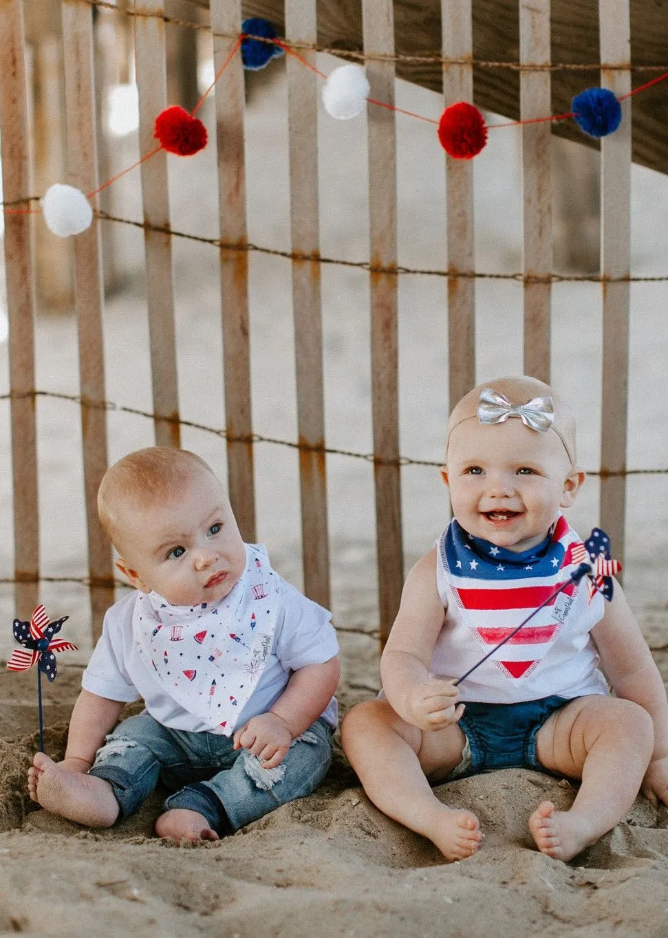 Copper Pearl Patriot Bandana Bib Set