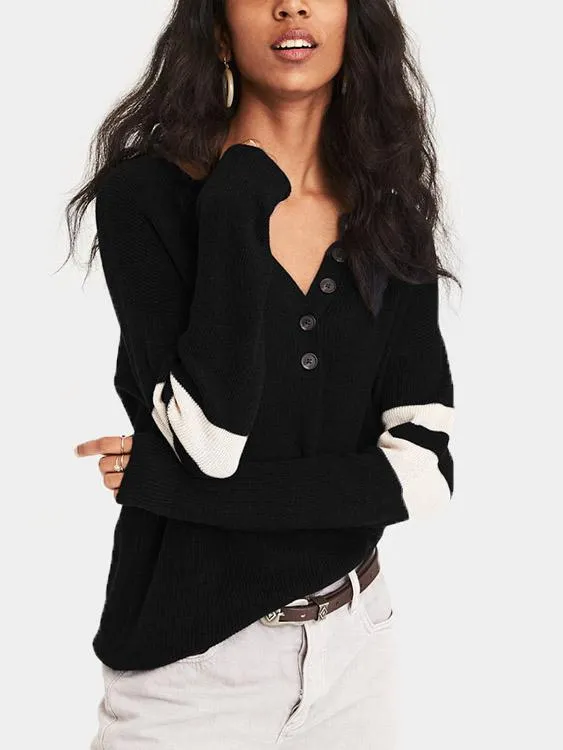 Custom V-Neck Stripe Long Sleeve T-Shirts