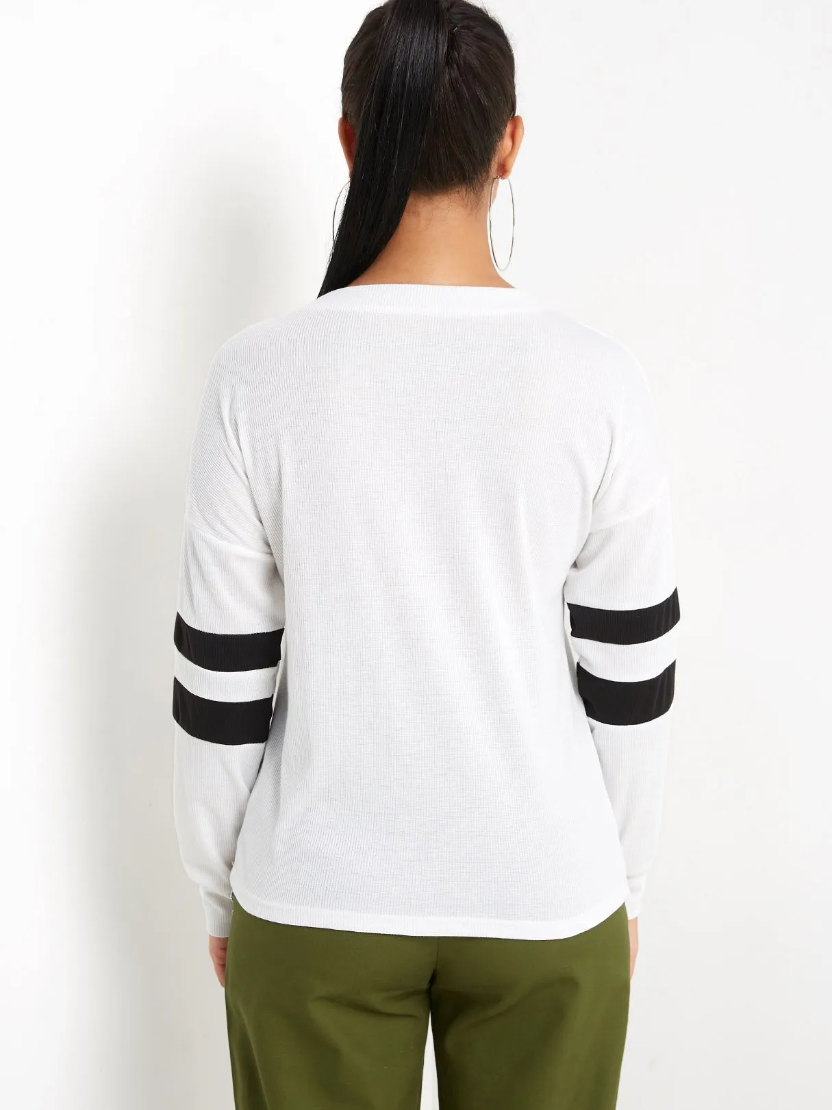 Custom V-Neck Stripe Long Sleeve T-Shirts