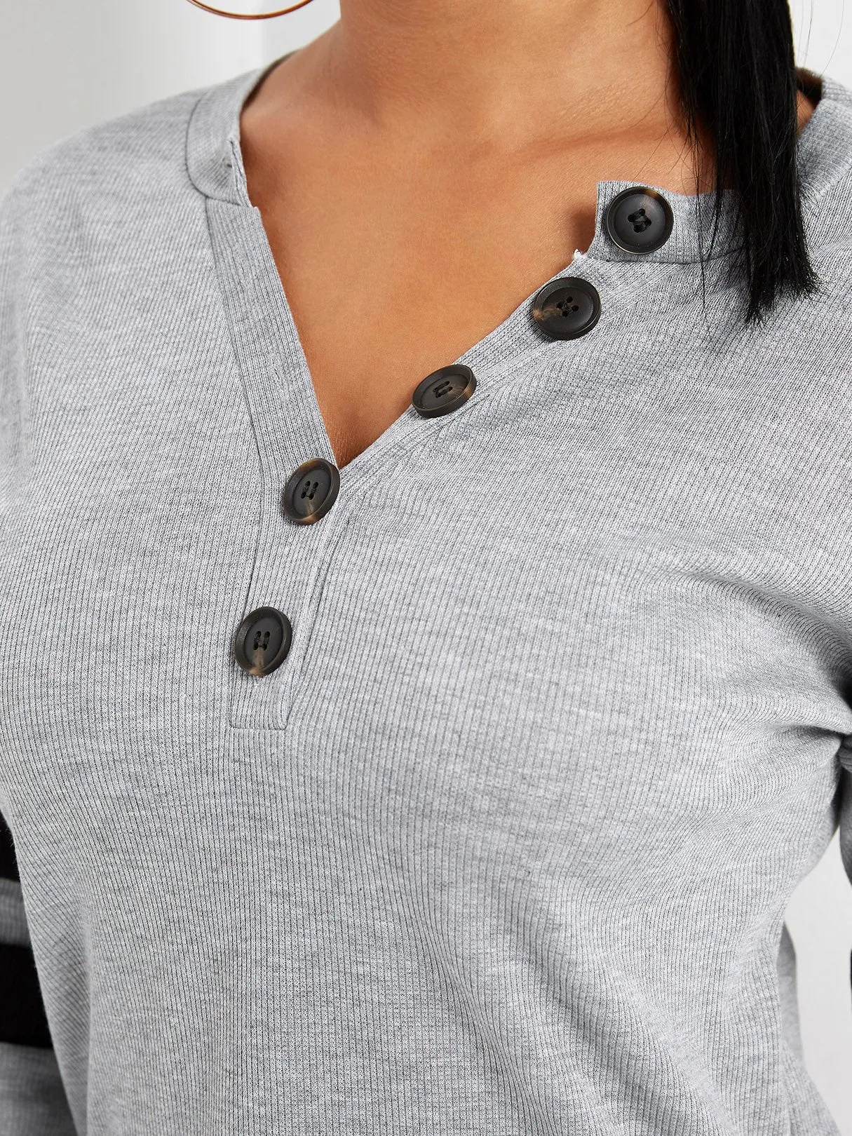 Custom V-Neck Stripe Long Sleeve T-Shirts