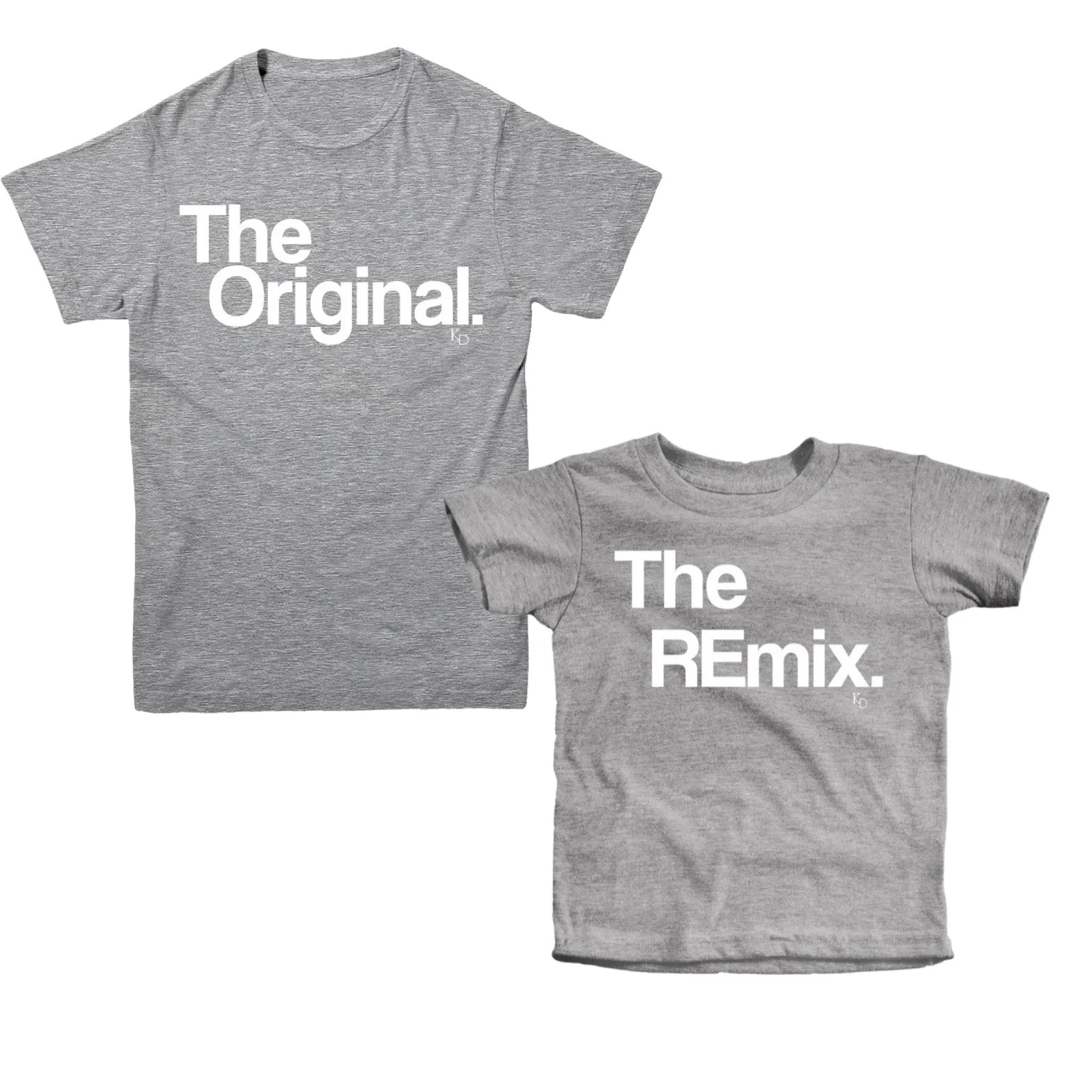 Dad   Me - Heather Grey & White Kids Shirt Set - The Original The Remix®