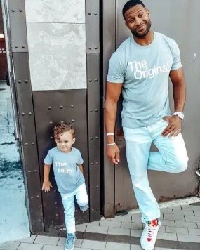 Dad   Me - Heather Grey & White Kids Shirt Set - The Original The Remix®