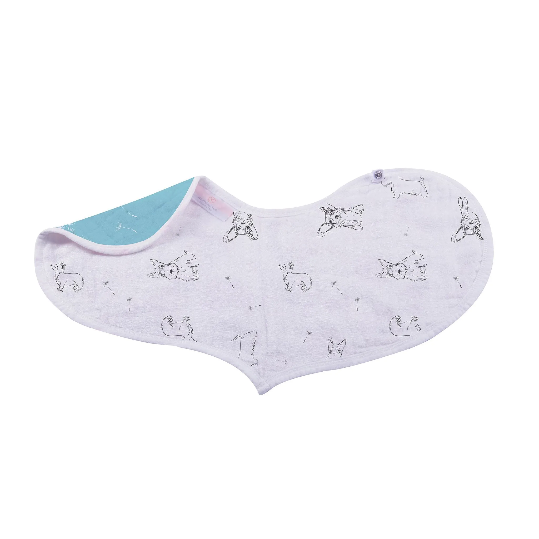 Dandelions Bamboo Heart Bib 2PK