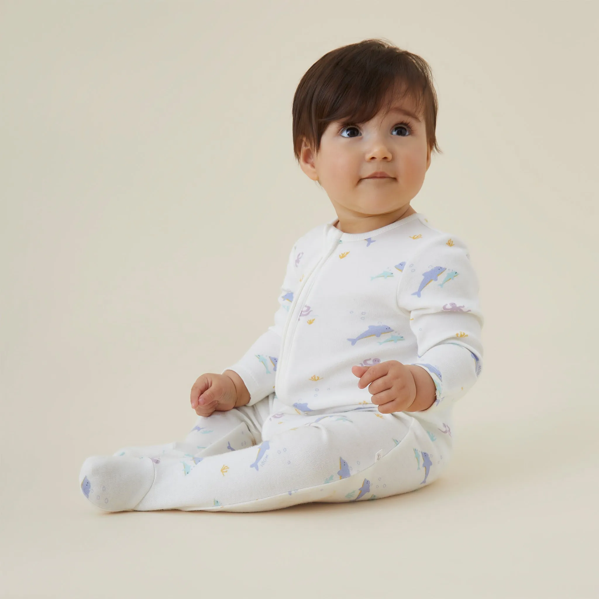 Dolphin Clever Zip Baby Pajamas