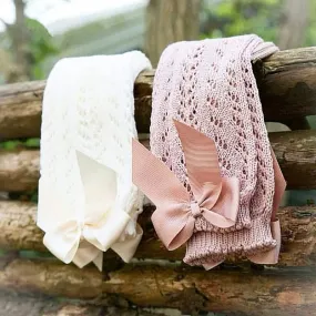 Elegance Baby Bow Knee High Long Sock Soft Cotton Mesh Spanish Style Toddler Socks
