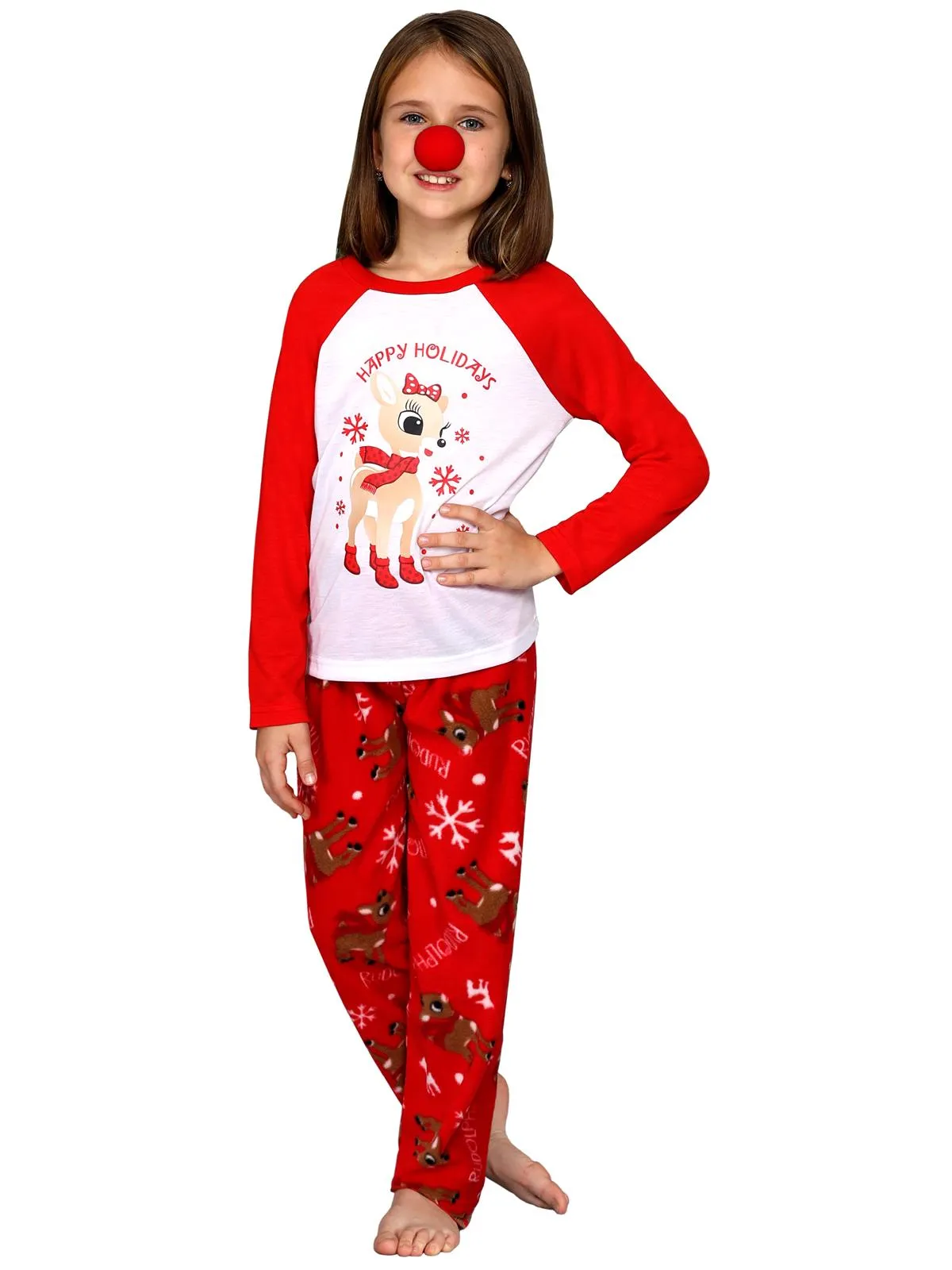 Family Matching Rudolph the Red-Nosed Reindeer Clarice Pajama 3 Piece Set