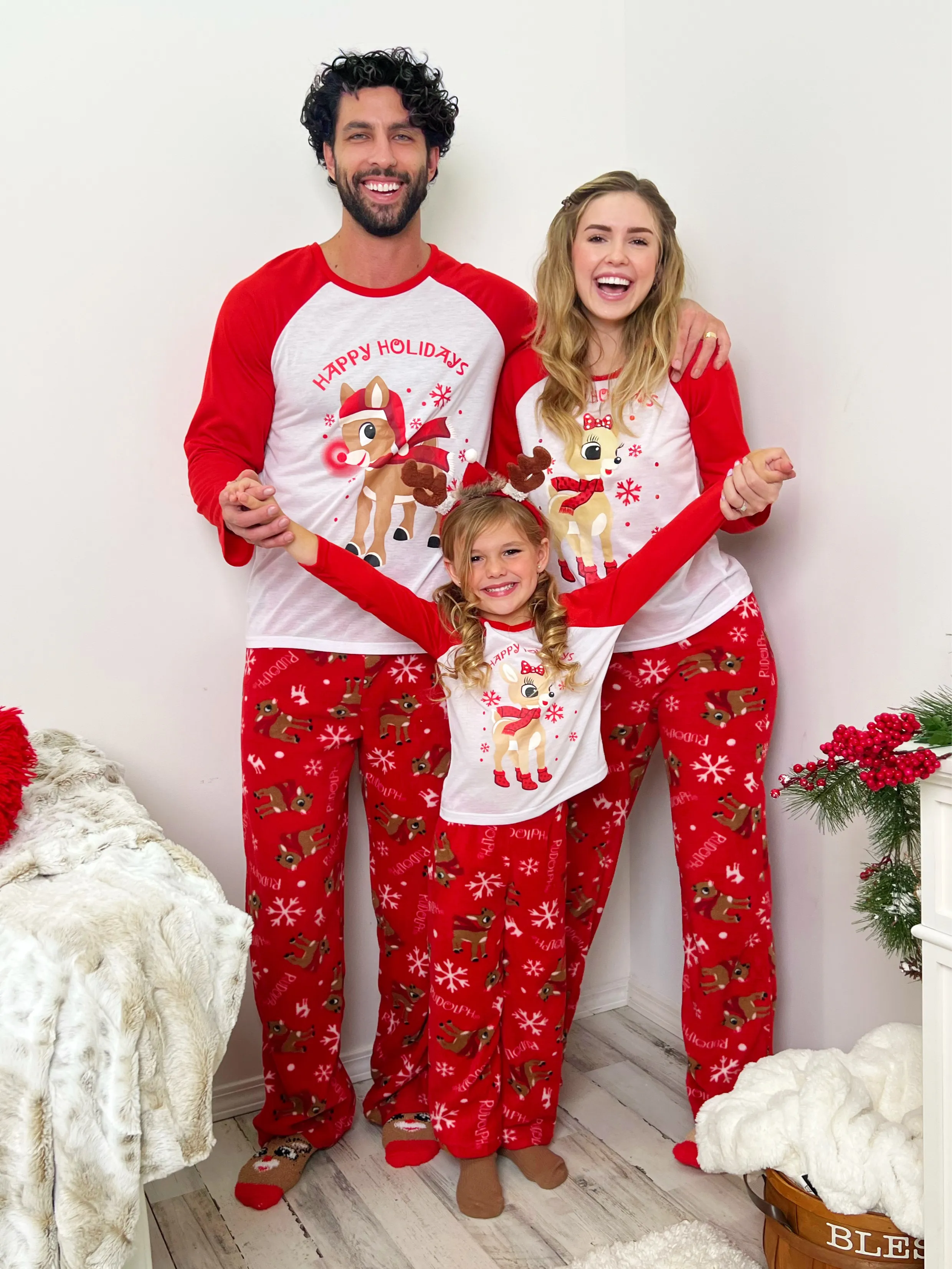 Family Matching Rudolph the Red-Nosed Reindeer Clarice Pajama 3 Piece Set