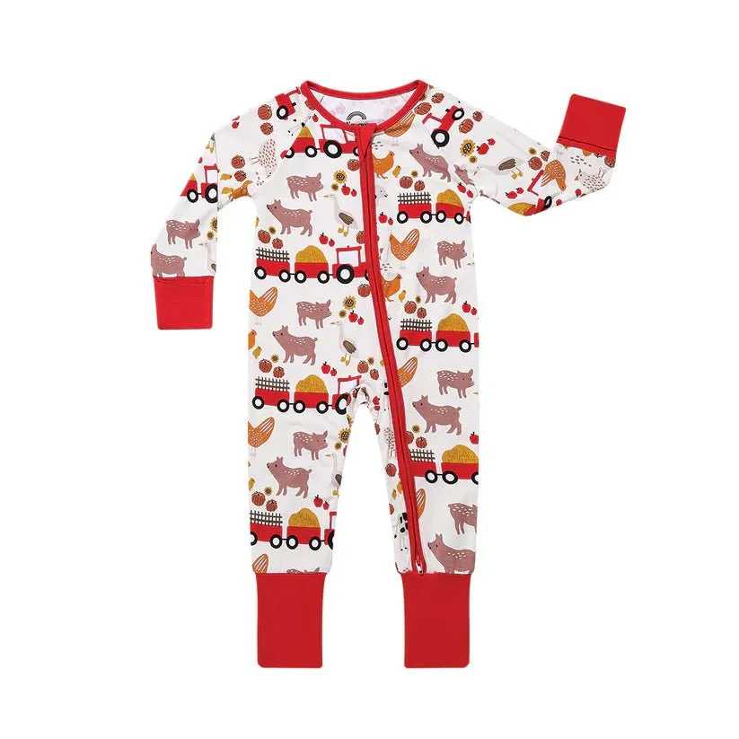 Farm Friends Bamboo Convertible Baby Pajamas