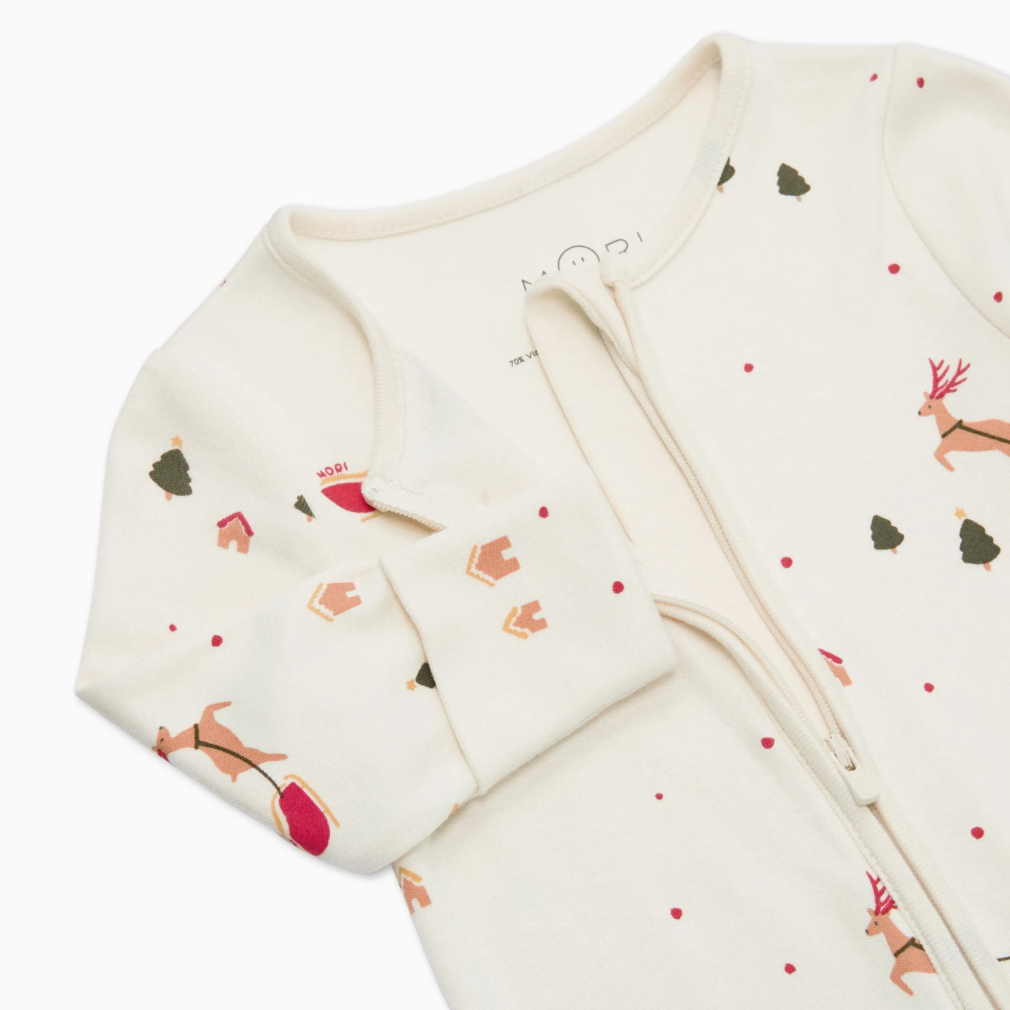 Festive Print Clever Zip Baby Pajamas