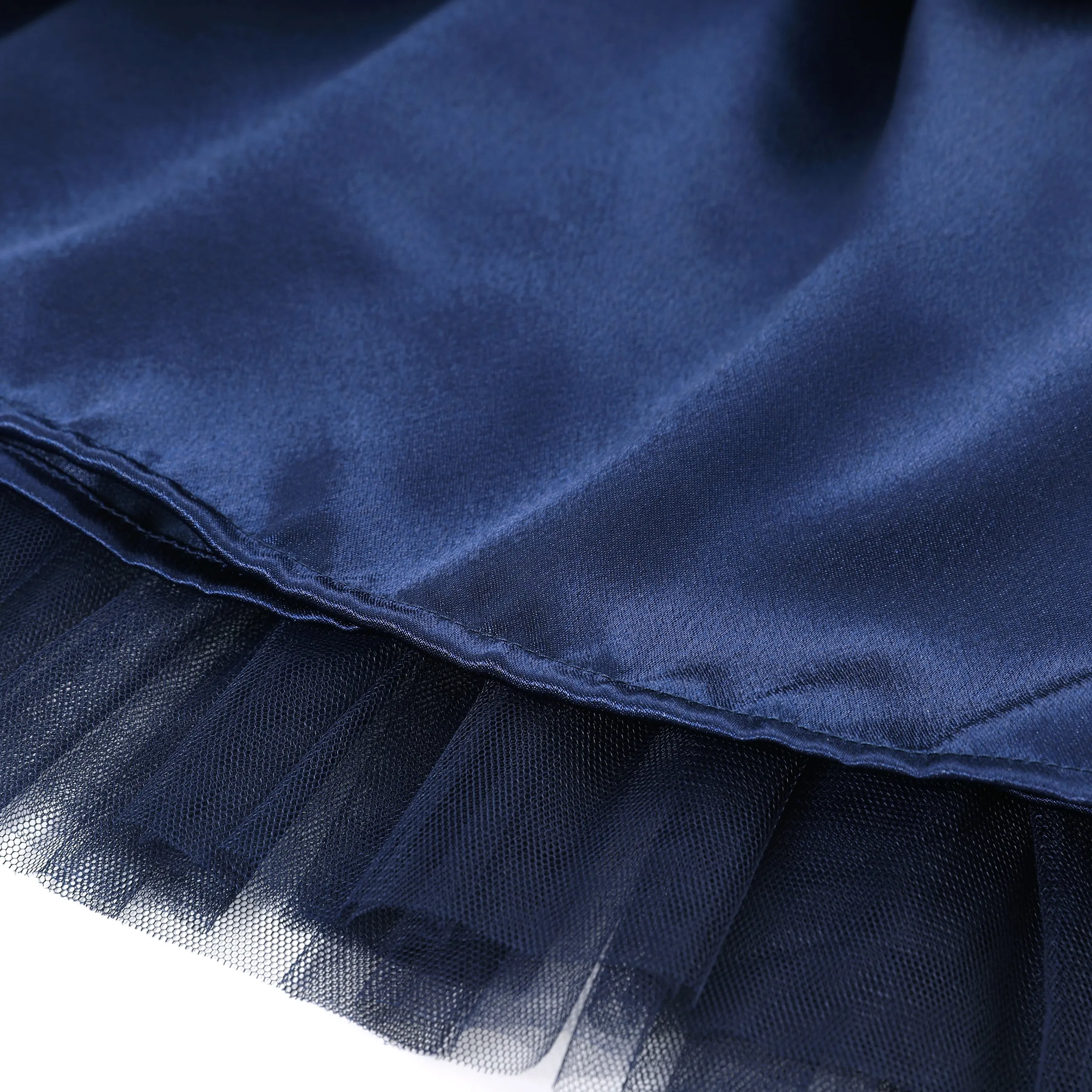 Flofallzique Navy Girls' Tulle Dress Velvet Spaghetti Strap Special Occasion Birthday Party Wedding Kids Summer Dress