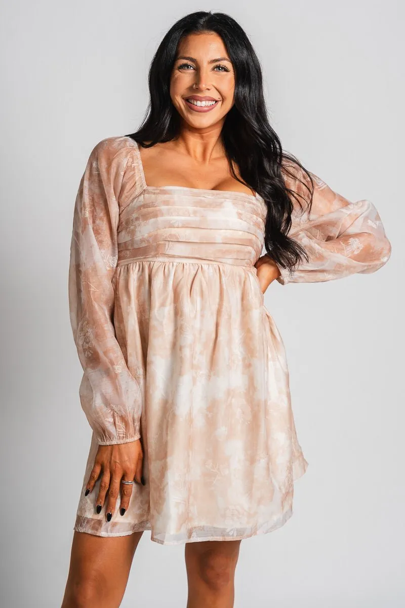 Floral babydoll dress cinnamon