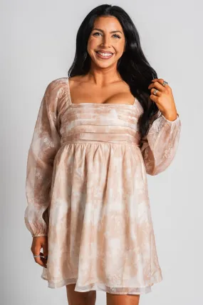 Floral babydoll dress cinnamon