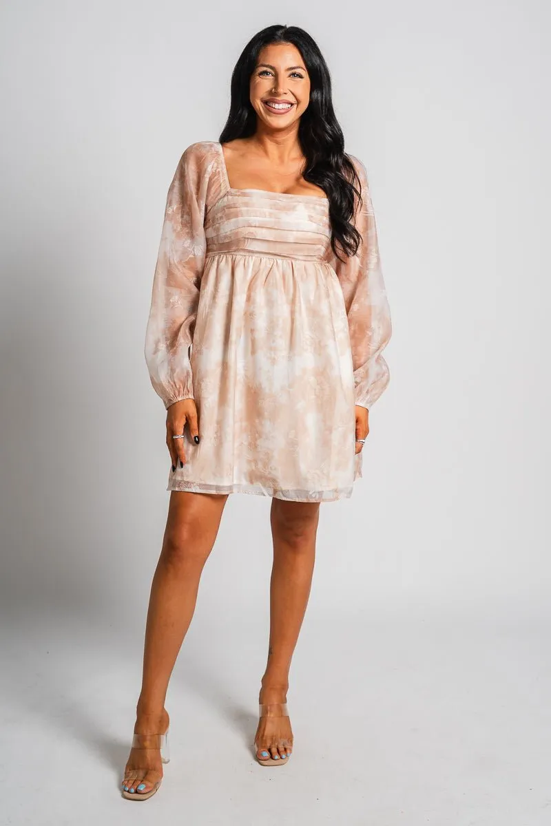 Floral babydoll dress cinnamon