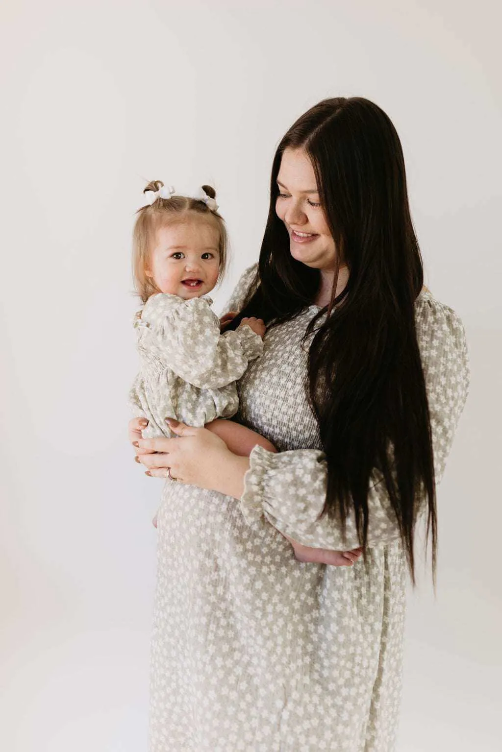French Gray Floral Dress