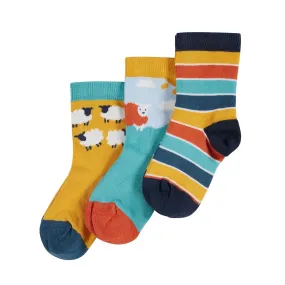 Frugi 3 Pack Infant Socks Counting Sheep