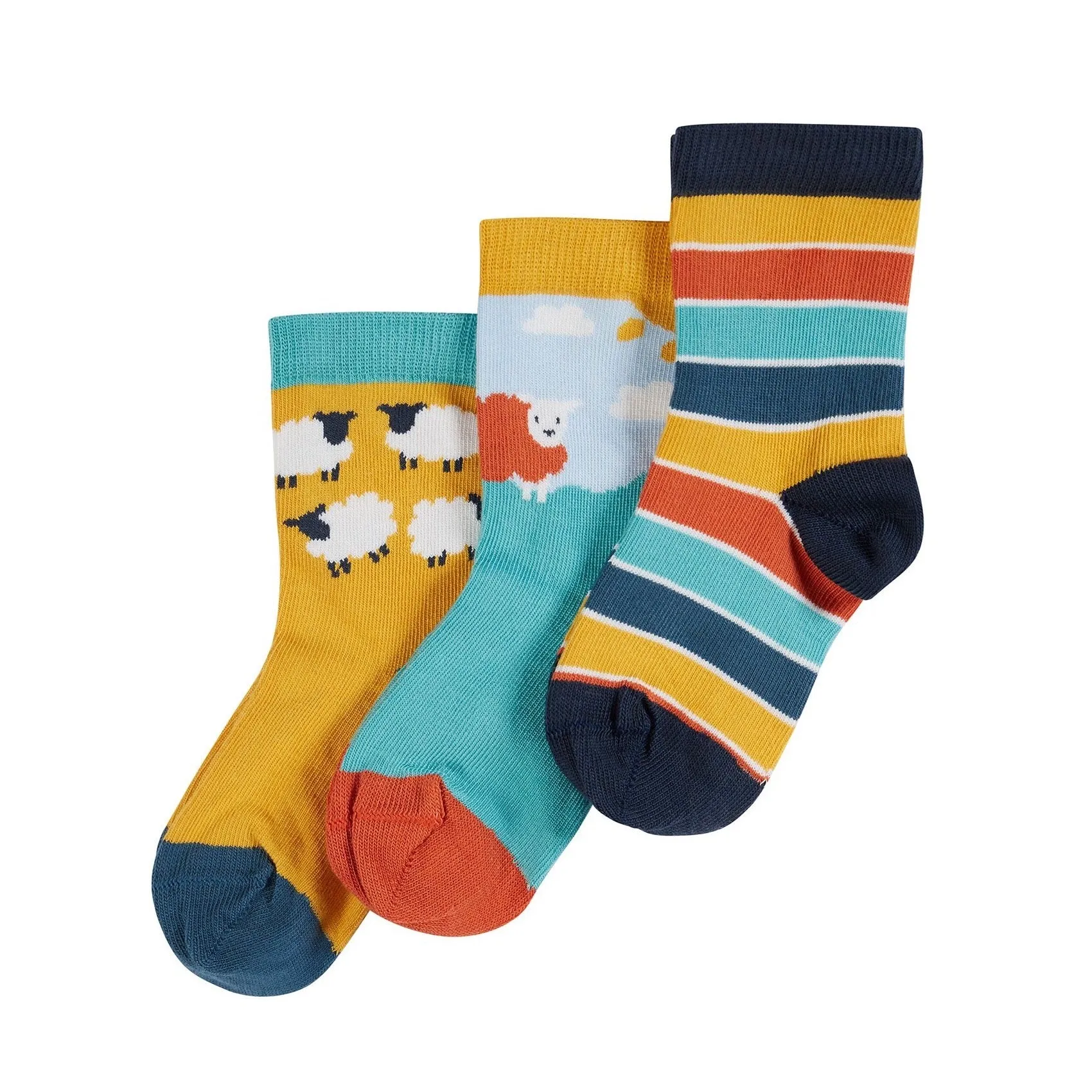 Frugi 3 Pack Infant Socks Counting Sheep