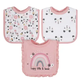 Gerber® 3-Pack Baby Girls Bear Terry Bibs