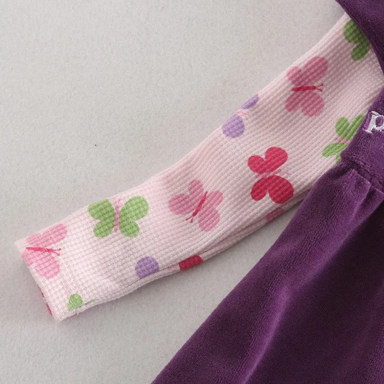 GirlWinter dress children floral dress clothing for girls kids princess baby embroidery cartoon pig dress for girls