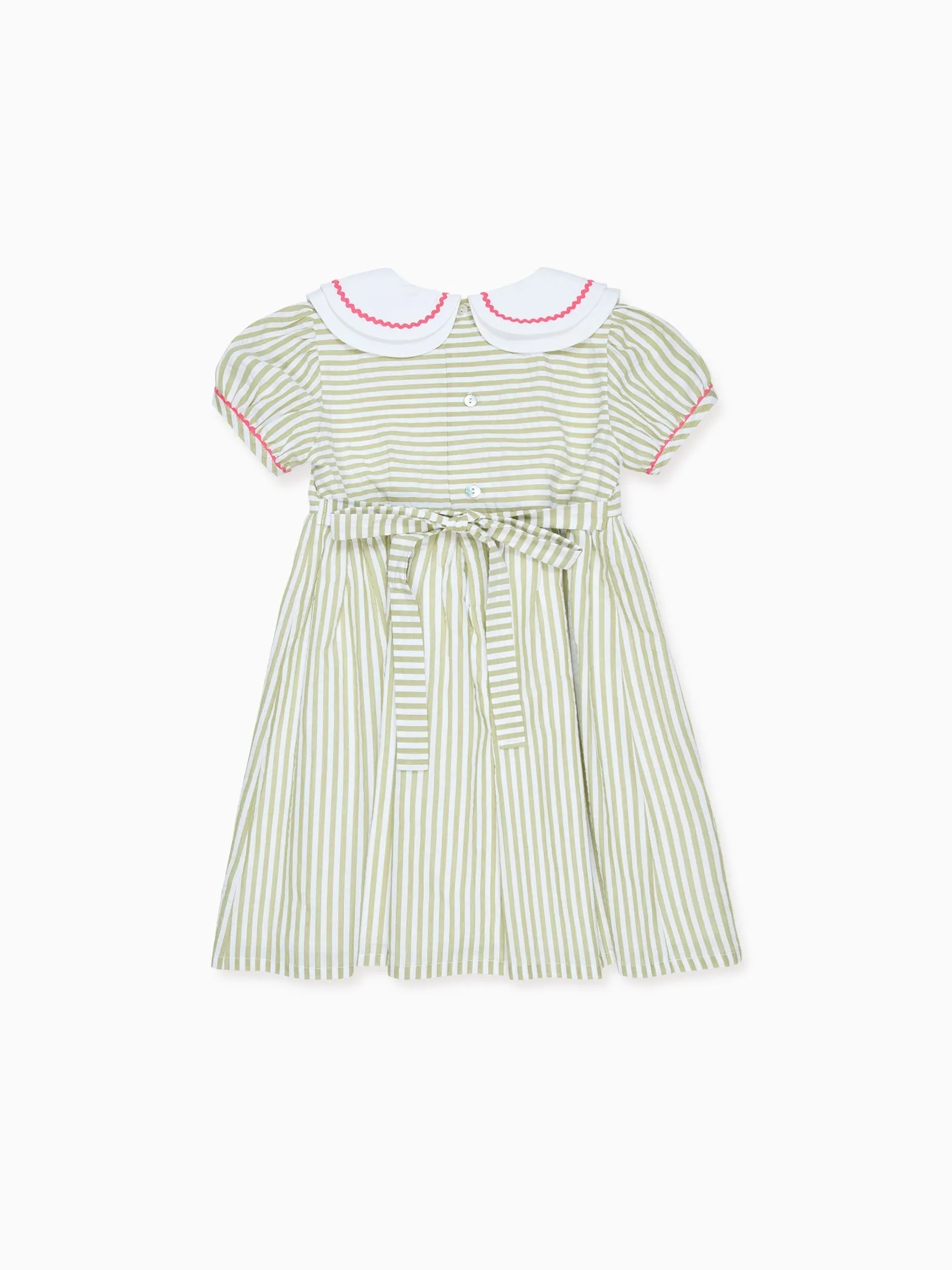 Green Stripe Lana Girl Dress