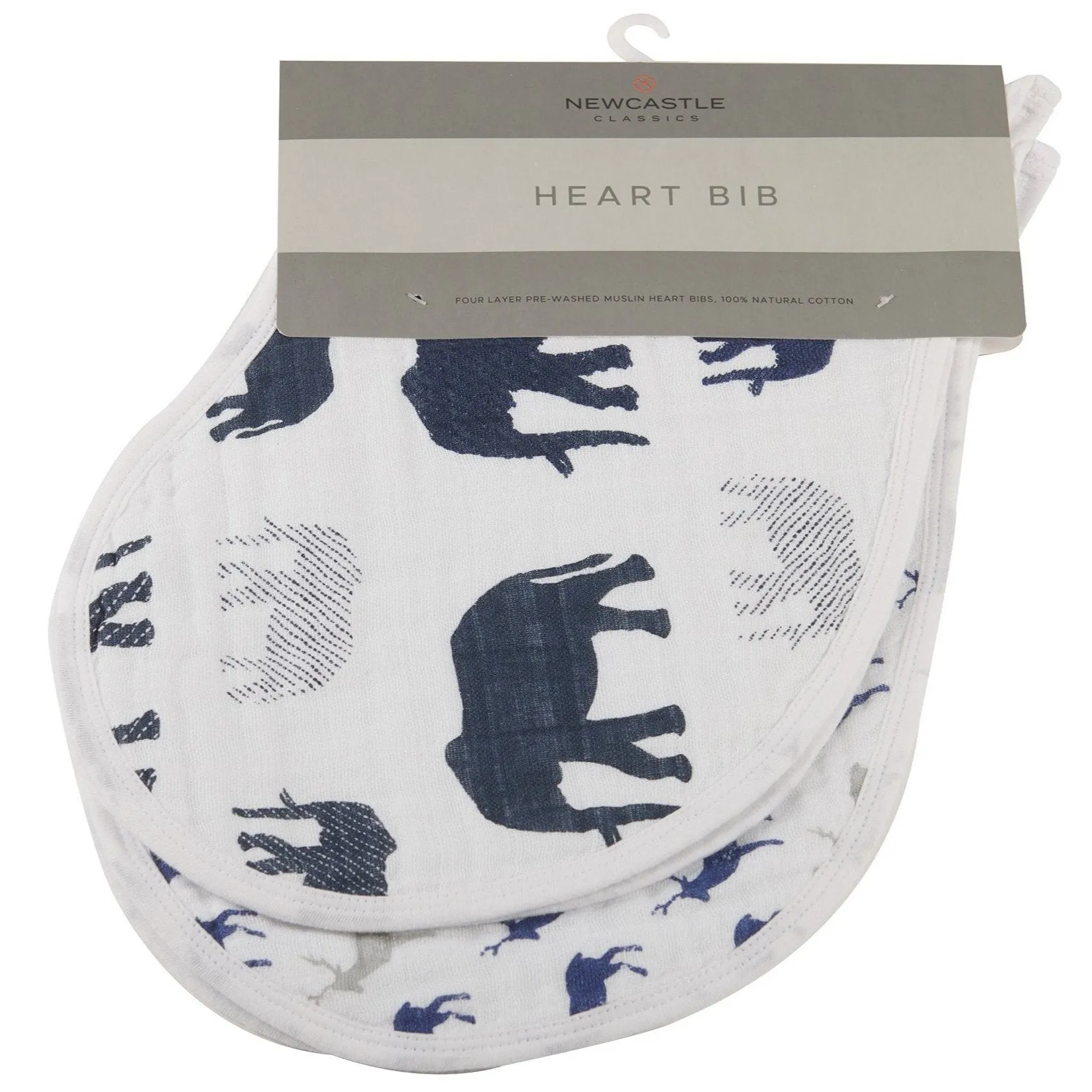 In The Wild Elephant Cotton Burp Cloth Bib 2PK