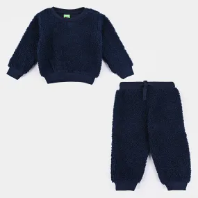 Infant Boys Sherpa Suit -NAVY