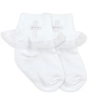 Jefferies Socks Smooth Toe Christening Lace Socks 1 Pair - Infant