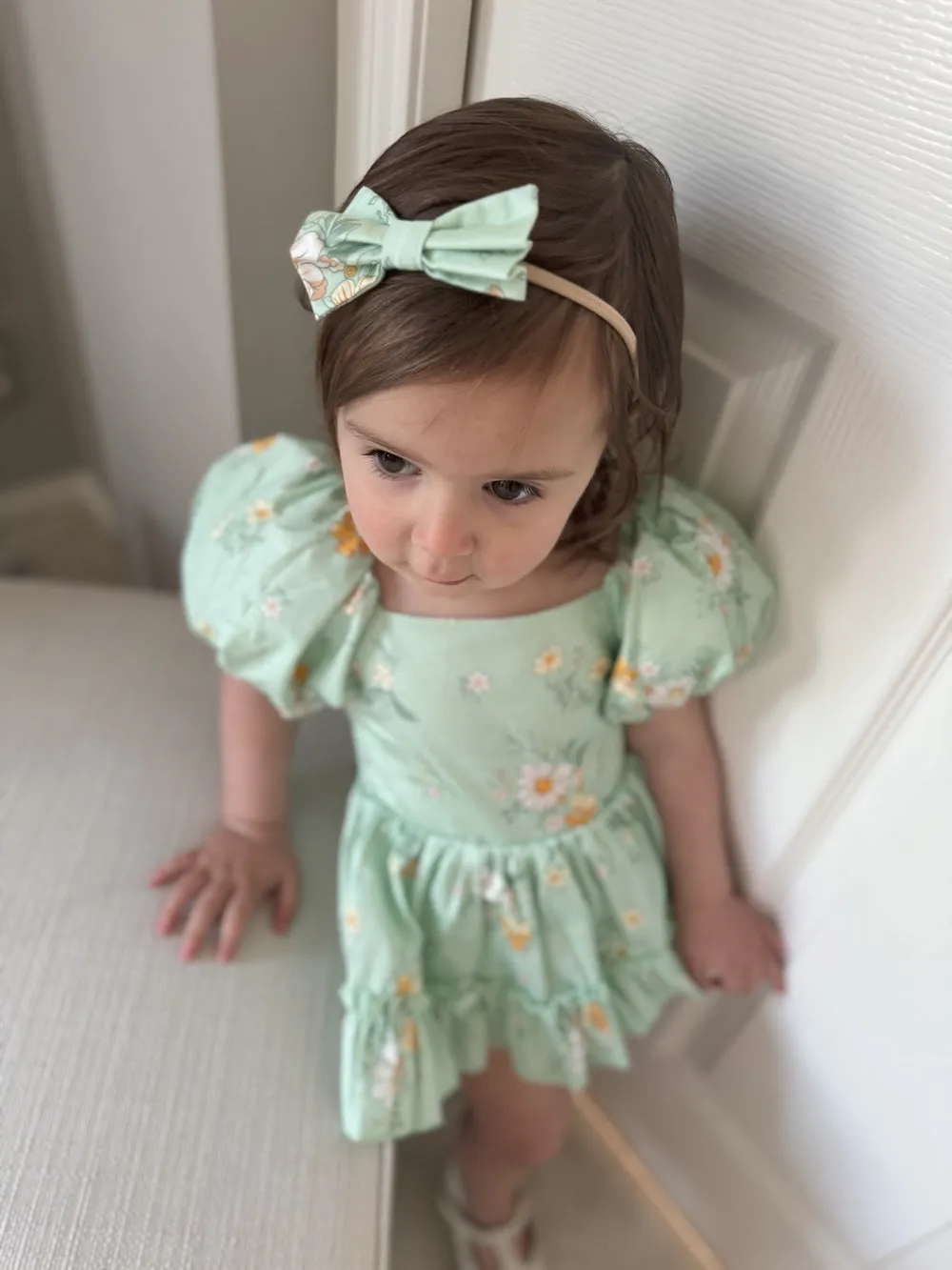 Katie Floral Girls Bow